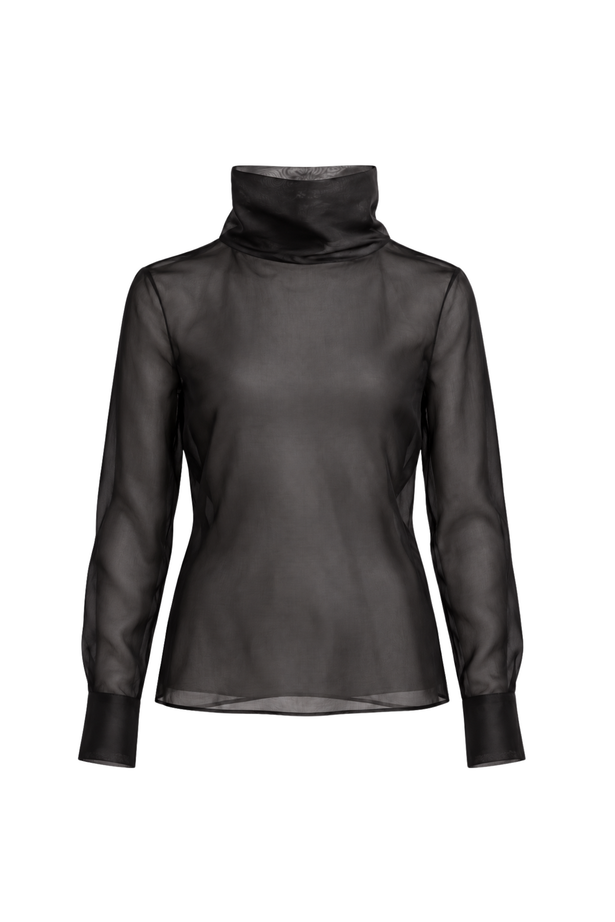 LORETTO FUNNEL NECK TOP BLACK
