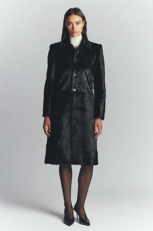 GASPAR CALF HAIR COAT BLACK
