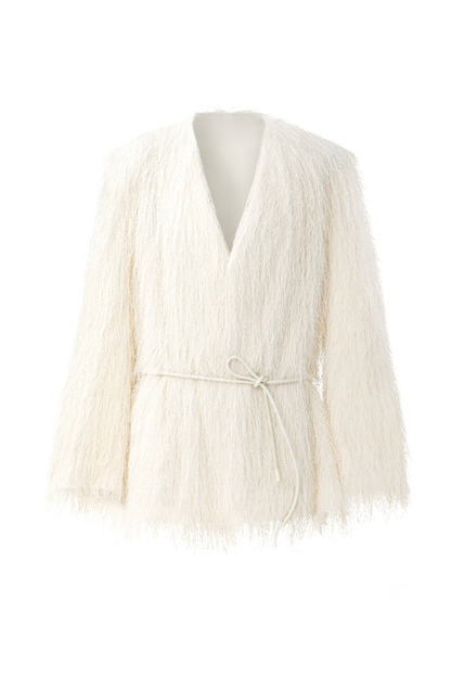 ROWAN FRINGE JACKET WHITE