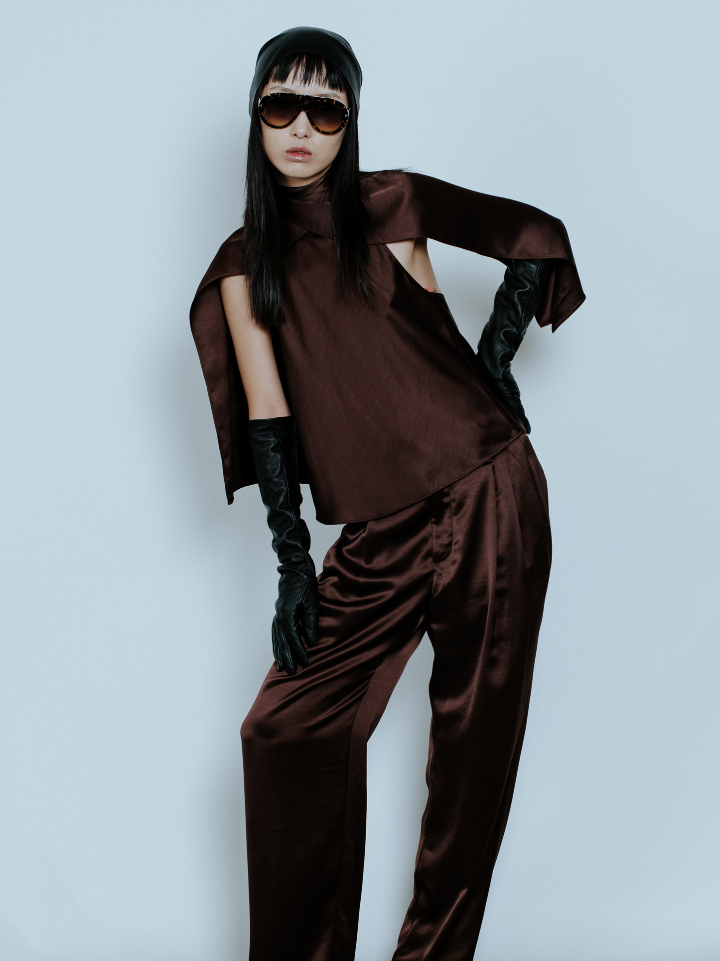 EDEN SCARF TOP ESPRESSO