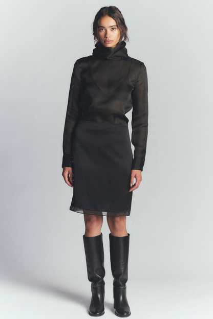 GEORGIA SILK SKIRT BLACK
