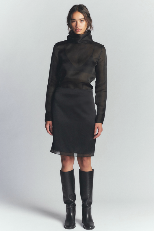 GEORGIA SILK SKIRT BLACK