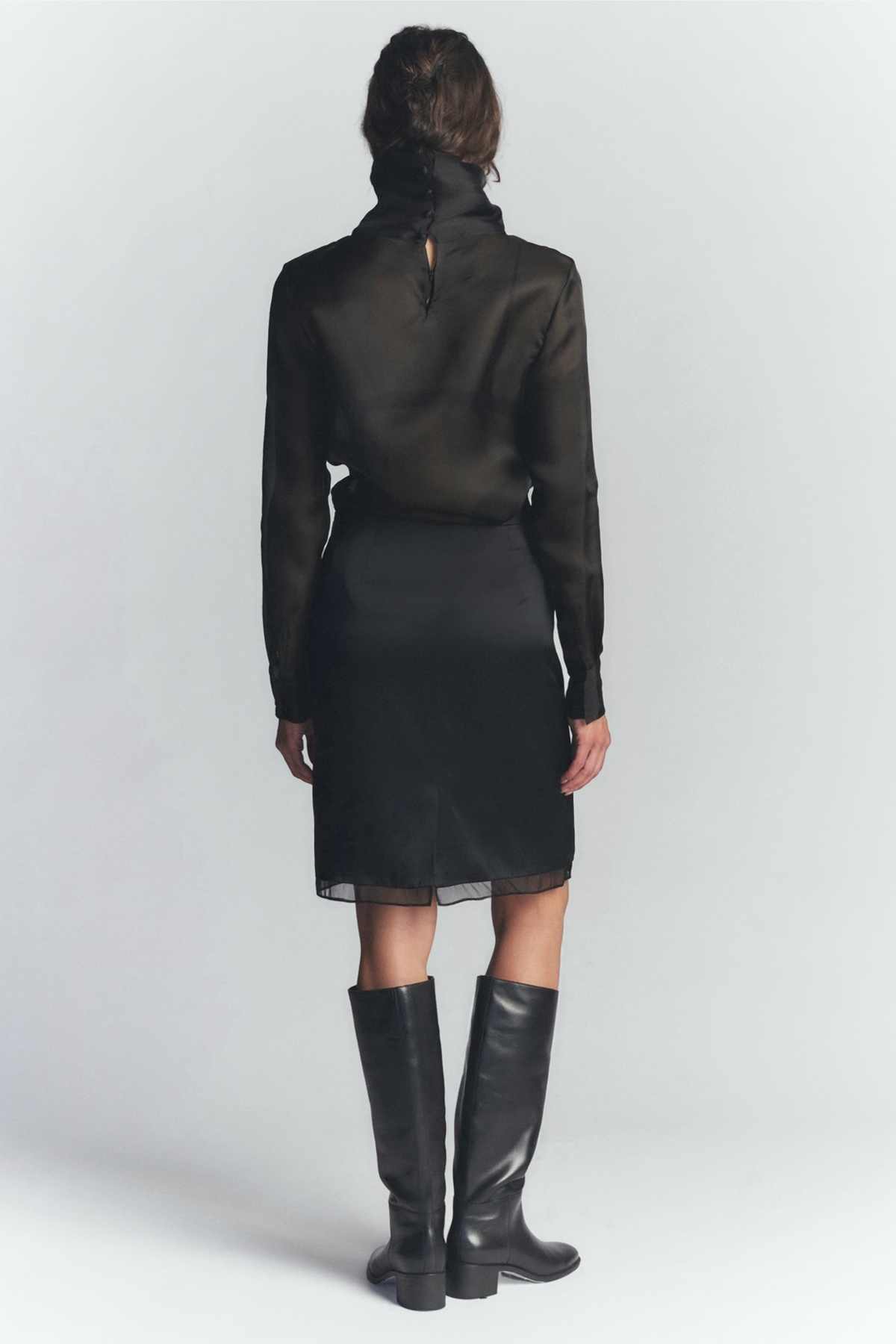 GEORGIA SILK SKIRT BLACK