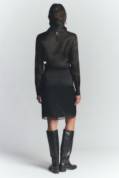 GEORGIA SILK SKIRT BLACK