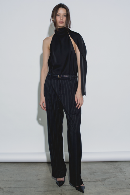 EDEN SCARF TOP BLACK