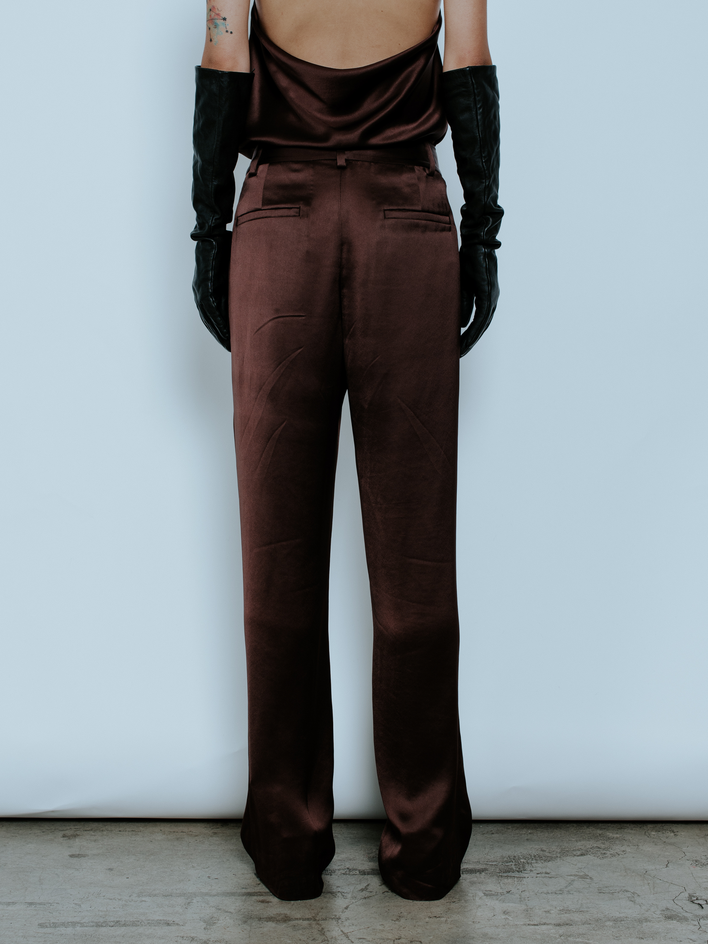 WALKER SATIN TROUSER ESPRESSO