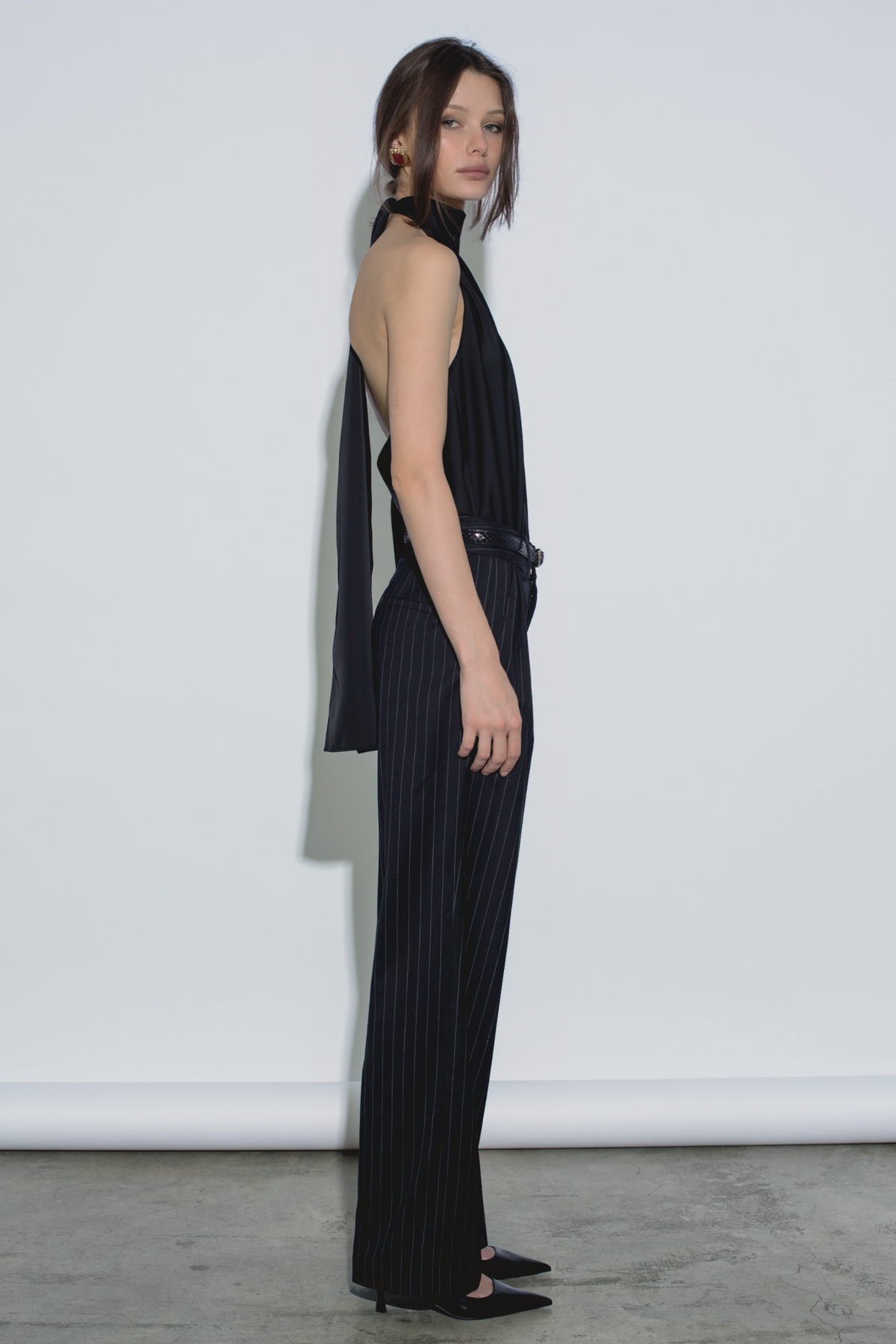 EDEN SCARF TOP BLACK