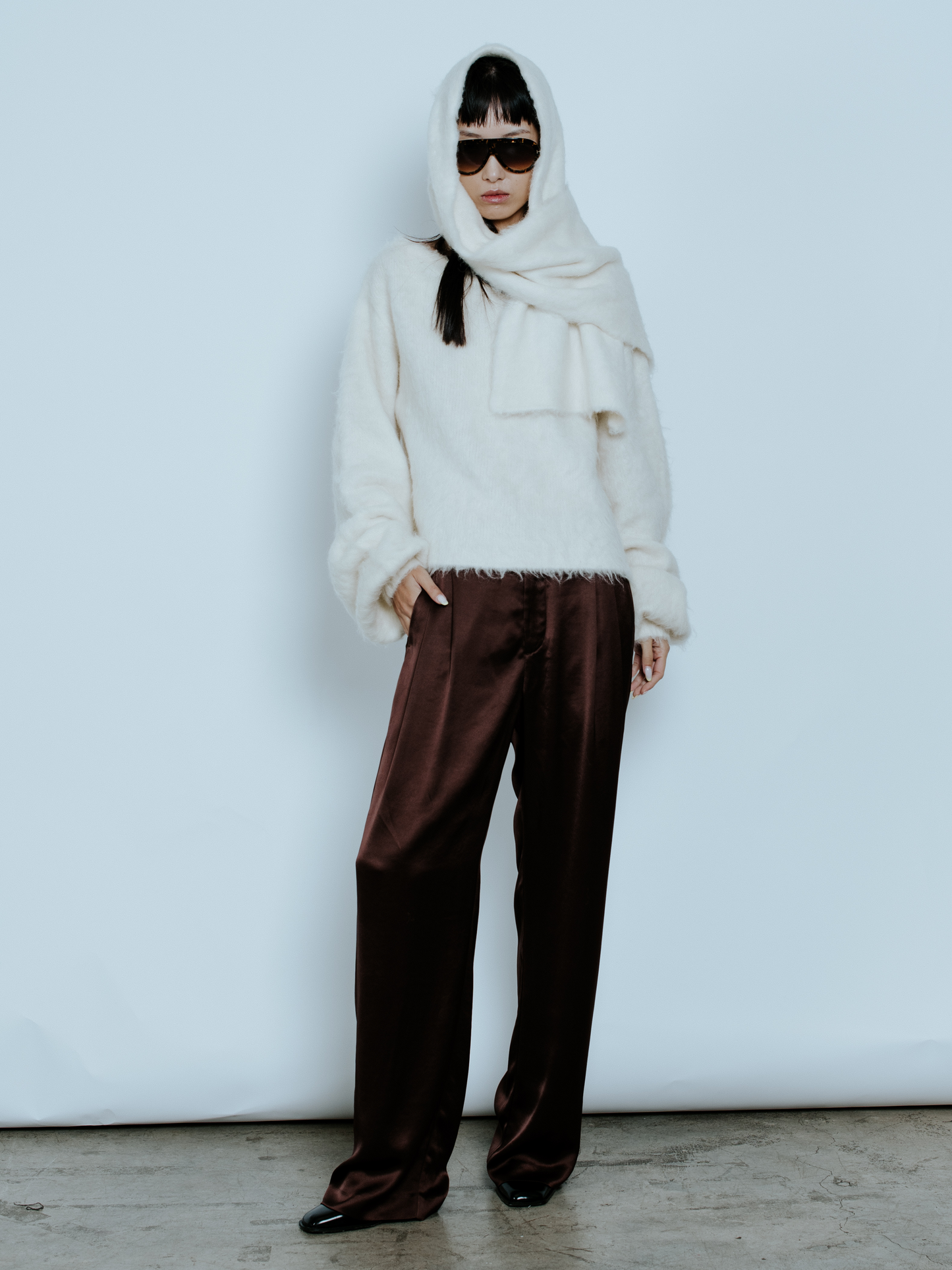 WALKER SATIN TROUSER ESPRESSO