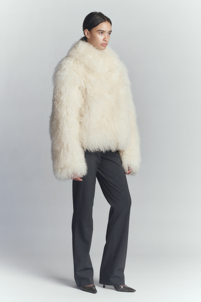 CARSON SHEARLING COAT BONE