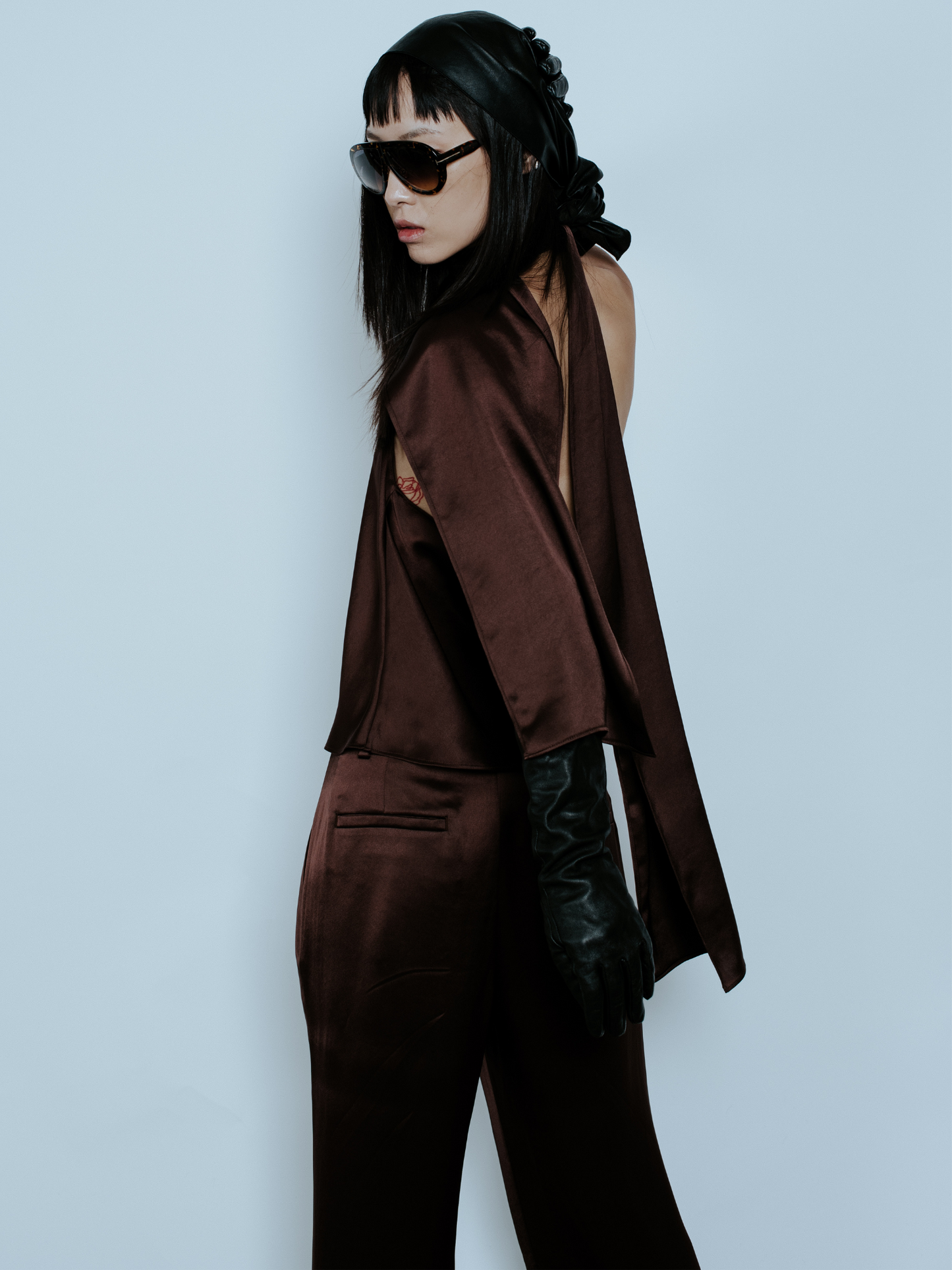 EDEN SCARF TOP ESPRESSO