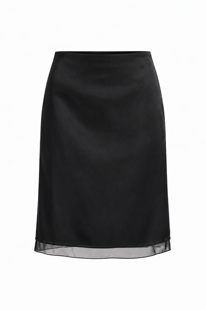 GEORGIA SILK SKIRT BLACK