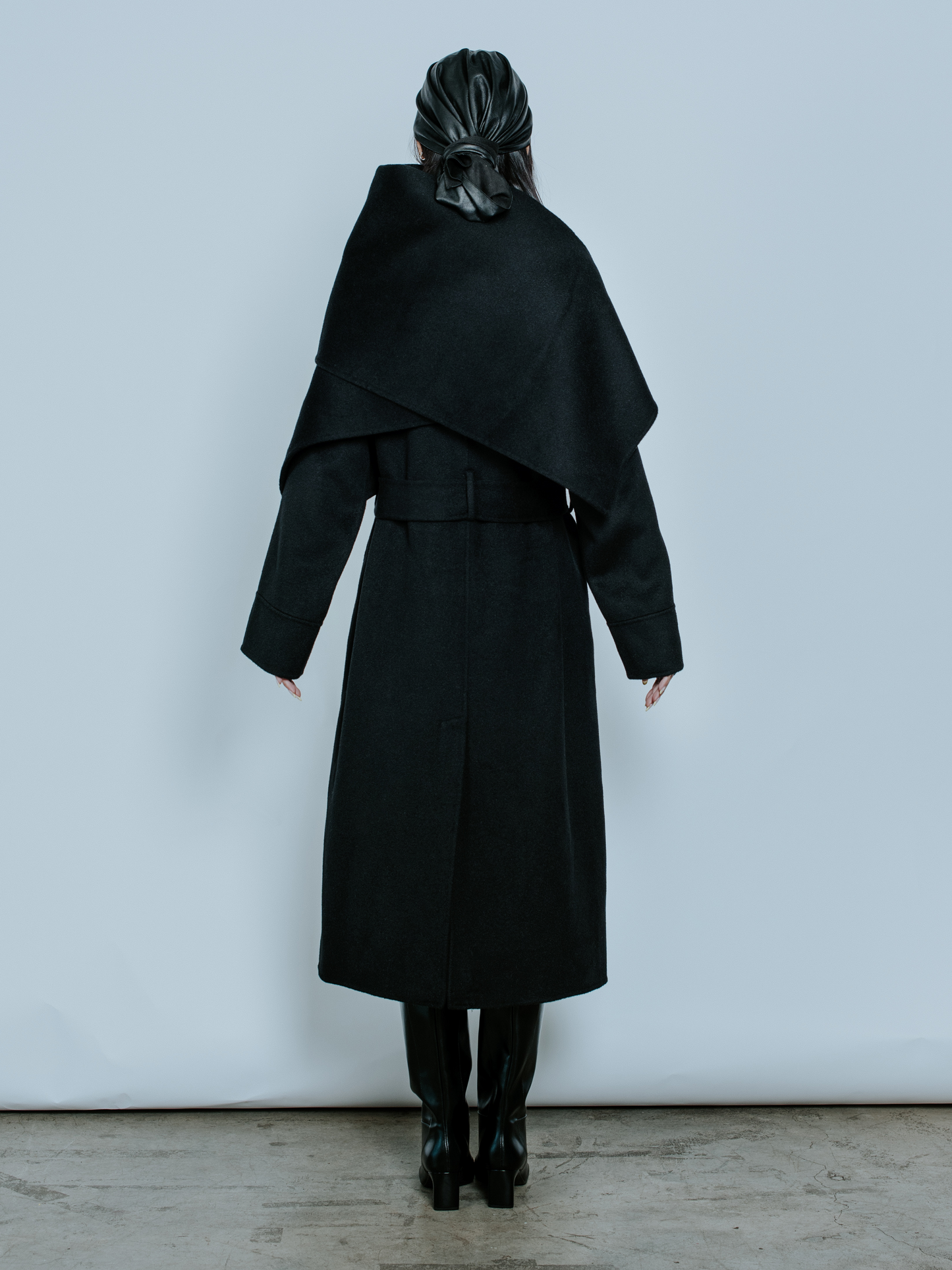 CLAUDIA SCARF COAT BLACK
