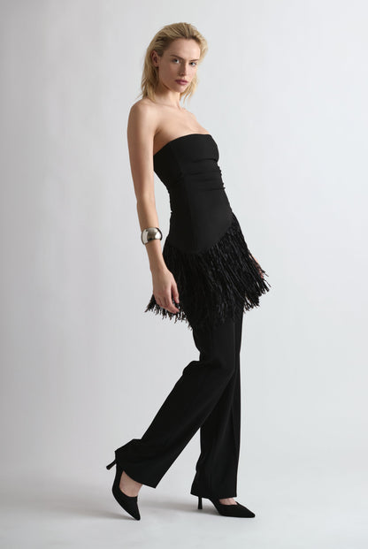 RIO FRINGE TOP BLACK