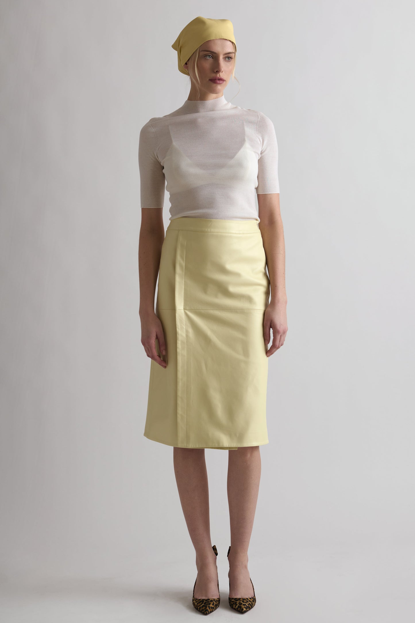 WILLOW LEATHER SKIRT YELLOW