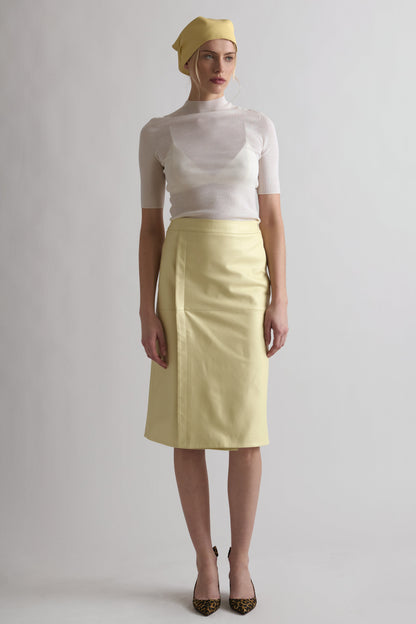 WILLOW LEATHER SKIRT YELLOW