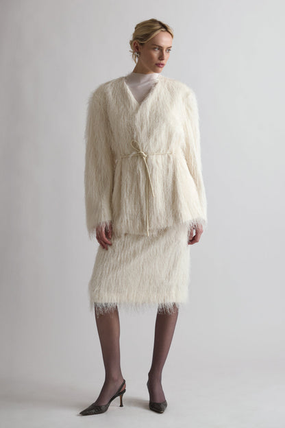 ROMEE FRINGE SKIRT WHITE