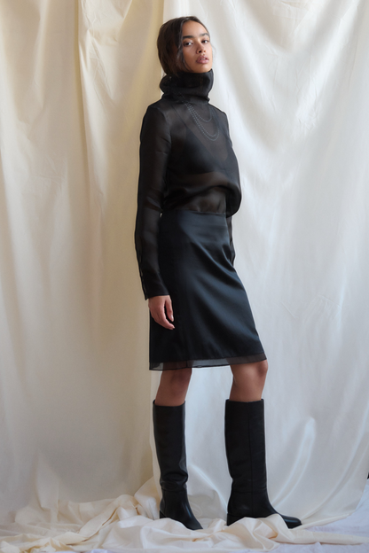 GEORGIA SILK SKIRT BLACK