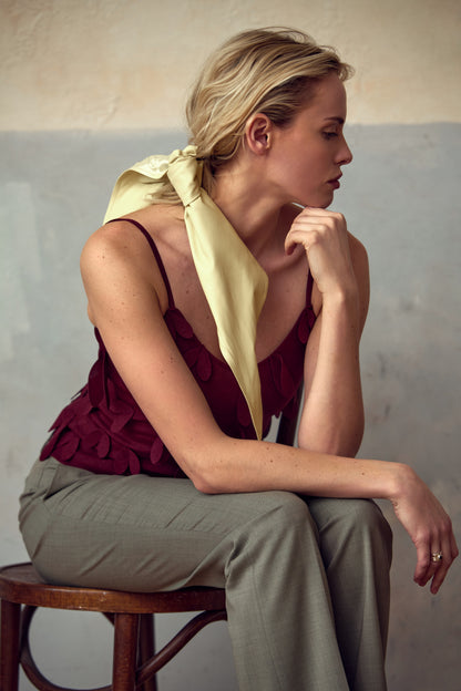 SYDNEY LEATHER HEADSCARF YELLOW