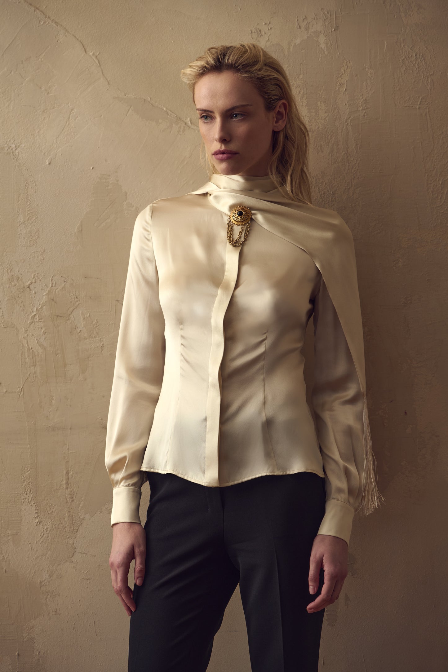 MERCER SCARF TOP ECRU