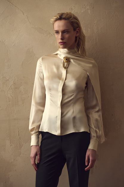 MERCER SCARF TOP ECRU