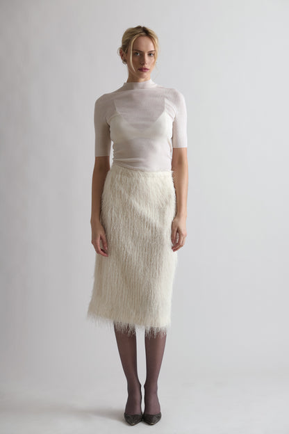 ROMEE FRINGE SKIRT WHITE