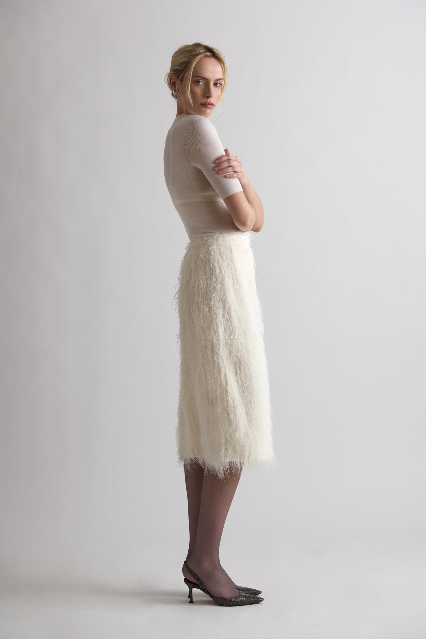 ROMEE FRINGE SKIRT WHITE