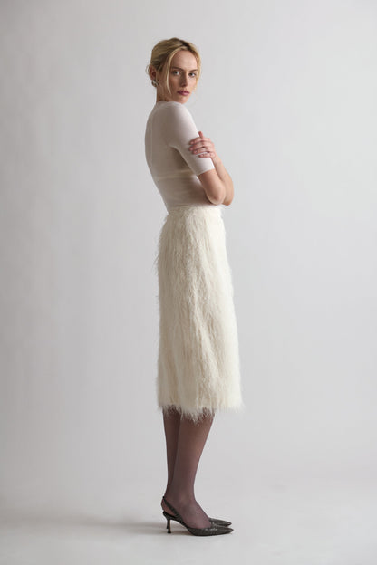 ROMEE FRINGE SKIRT WHITE