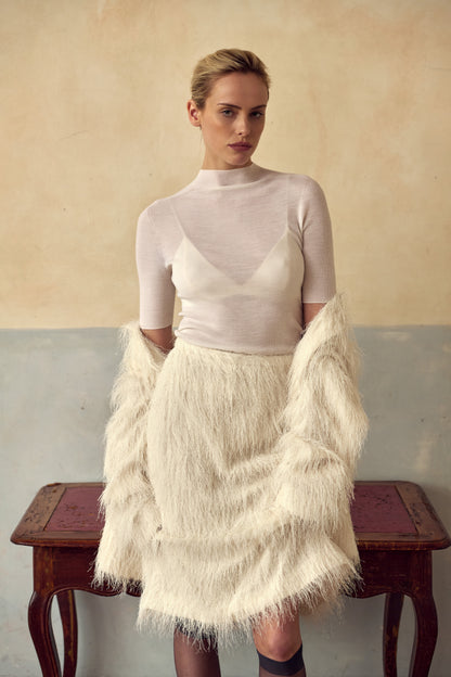 ROMEE FRINGE SKIRT WHITE