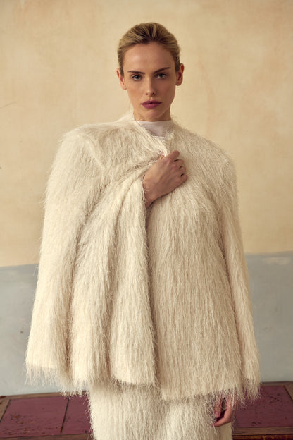 ROWAN FRINGE JACKET WHITE
