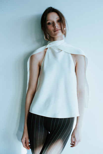 EDEN SCARF TOP VANILLA
