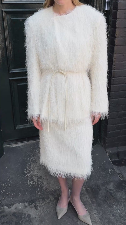 ROMEE FRINGE SKIRT WHITE