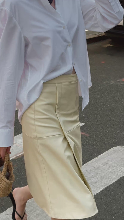 WILLOW LEATHER SKIRT YELLOW
