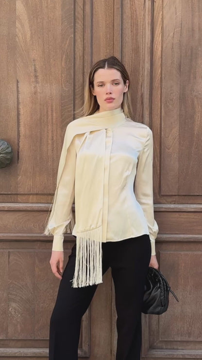 MERCER SCARF TOP ECRU